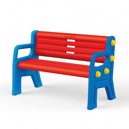 Birou copii - Bancuta, Rosu si Albastru, 67x109,5x50cm, Dolu