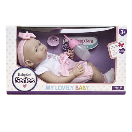 Papusi, plusuri, zane si figurine - Bebelus Cu Biberon + Accesorii