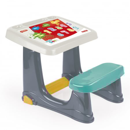 Mobilier camera copii - Birou pentru copii, alb + gri, 49x72x54 cm - Dolu