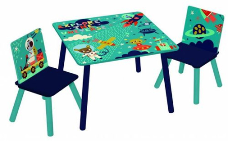 Mobilier camera copii - Birou Set U-Grow Explore the universe 2 scaune 1 birou Albastru