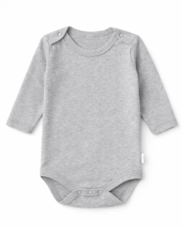 Haine bebe baietei - Body simplu cu mânecă lungă, gri