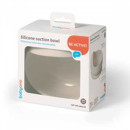 Bol din silicon cu ventuza pentru copii Babyono crem [1]