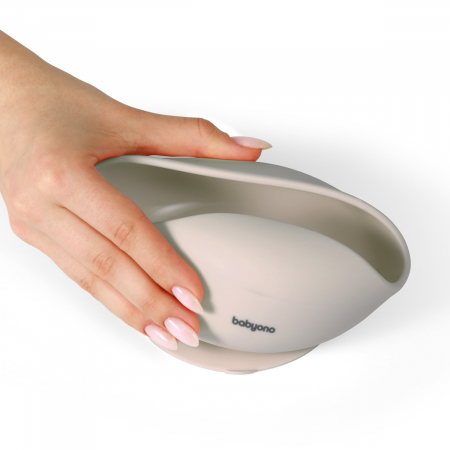 Bol din silicon cu ventuza pentru copii Babyono crem [3]