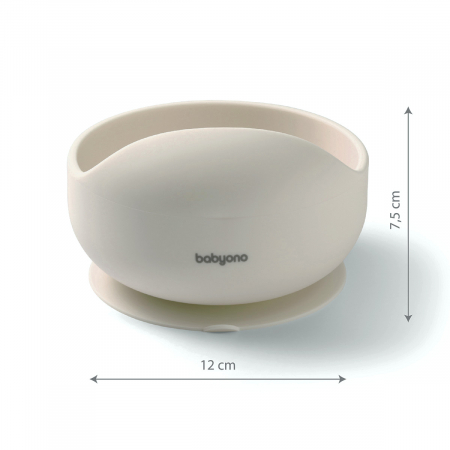 Bol din silicon cu ventuza pentru copii Babyono crem [7]