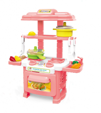 Jucarii tip Montessori - Bucatarie copii cu accesorii, roz