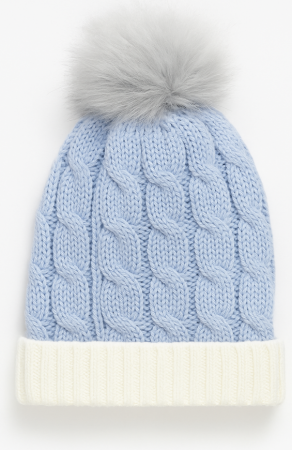 Caciuli - Căciulă tricotată cu mot, Albastra