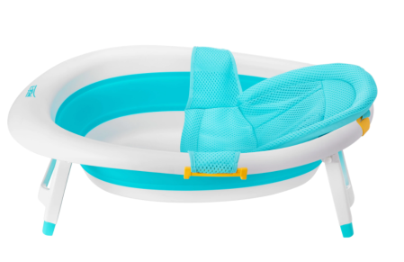 La baita - Cadita pliabila U-Grow UFB114-P, cu reductor detasabil,albastra