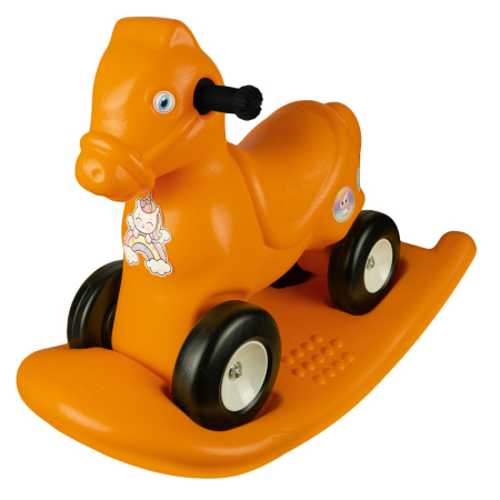 Balansoare si Leagane - Calut Balansoar 2 In 1, 55x27.5x49 cm, portocaliu