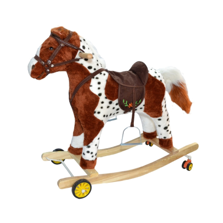 Balansoare si Leagane - Calut balansoar, lemn + plus, cu rotile, 74 cm