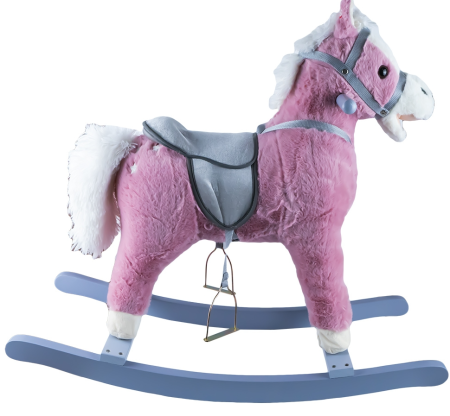 Calut balansoar, lemn + plus, roz, 74x33x62 cm [1]