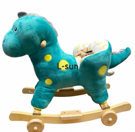 Balansoar Pentru Bebelusi, Lemn + Plus, 60x34x45 Cm, Puisor de Dinozaur [1]