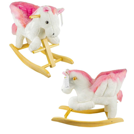 Calut Balansoar Pentru Bebelusi, Lemn + Plus, Roz, 60x34x45 Cm [2]
