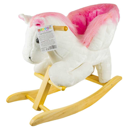 Balansoare si Leagane - Calut Balansoar Pentru Bebelusi, Lemn + Plus, Roz, 60x34x45 Cm
