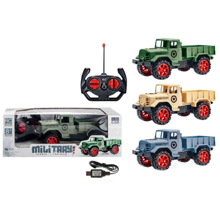 Masinute si trenulete - Camion Militar Cu RC, Acumulator cu incarcare la priza