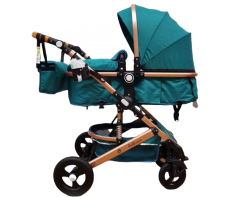 Carucior 2 in 1, Belecoo, cu maner din piele ,landou reversibil, geanta pentru accesorii, multifunctional [1]