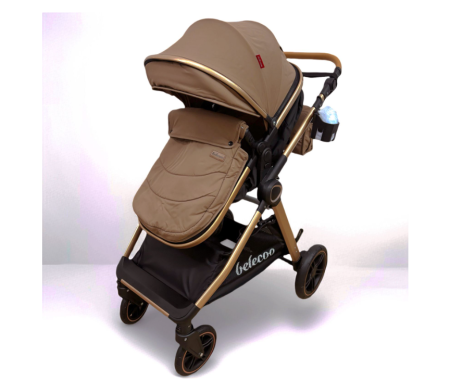 Carucior 2 in 1, Cu landou Reversibil, copertina extensibila, Element dublu de sustinere, geanta pentru scutece, Belecoo [2]
