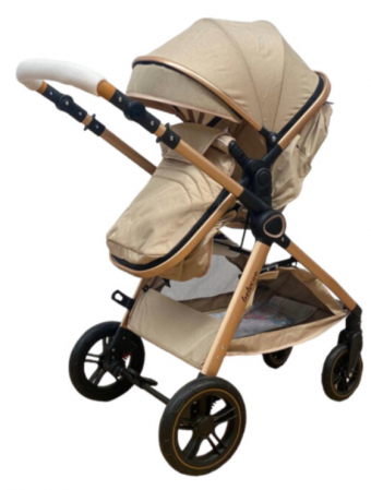 Carucior 2 in 1, Cu landou Reversibil, copertina extensibila, geanta pentru scutece, Belecoo [3]