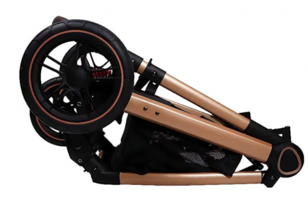 Carucior 2 in 1, Cu landou Reversibil, copertina extensibila, geanta pentru scutece, Belecoo Gri [3]