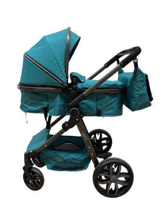 Carucior 2 in 1, Cu landou Reversibil, copertina extensibila, geanta pentru scutece, strangere compacta, plasa de insecte si saltea bambus [4]