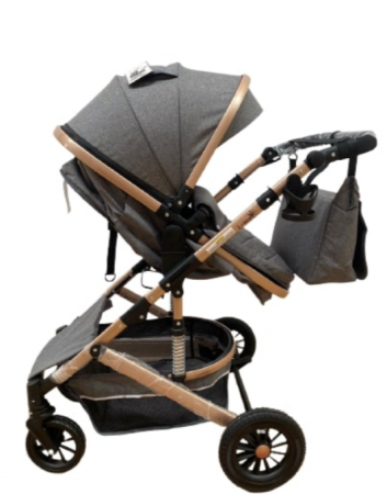 Carucior 2 in 1, cu suspensie dinamica, landou reversibil, geanta pentru accesorii, multifunctional, gri [4]