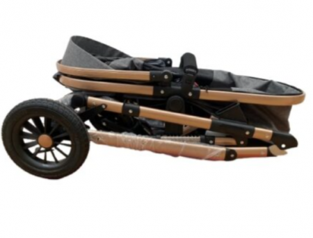 Carucior 2 in 1, cu suspensie dinamica, landou reversibil, geanta pentru accesorii, multifunctional, gri [3]