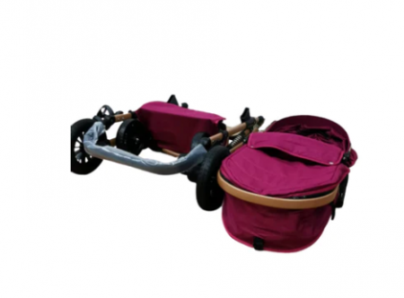 Carucior 2 in 1, cu suspensie dinamica, landou reversibil, geanta pentru accesorii, multifunctional, mov [6]