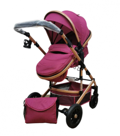 Carucior 2 in 1 - Carucior 2 in 1, cu suspensie dinamica, landou reversibil, geanta pentru accesorii, multifunctional, mov