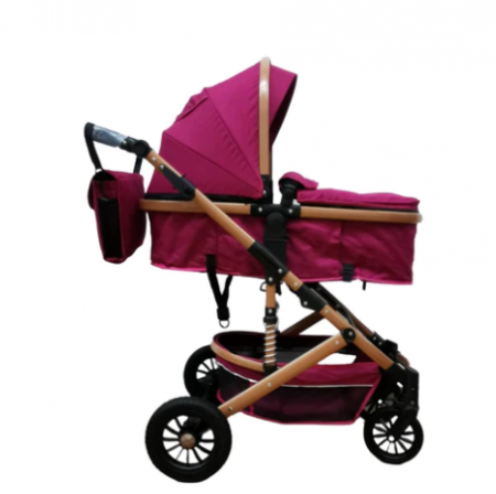 Carucior 2 in 1, cu suspensie dinamica, landou reversibil, geanta pentru accesorii, multifunctional, mov [2]