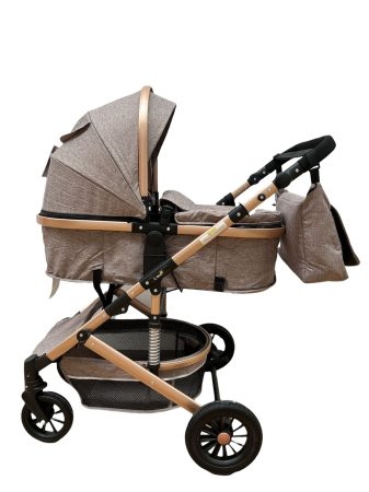 Carucior 2 in 1 - Carucior 2 in 1, Cu suspensii duble,Geanta pentru accesorii, Viziera de vara inclusa,bej