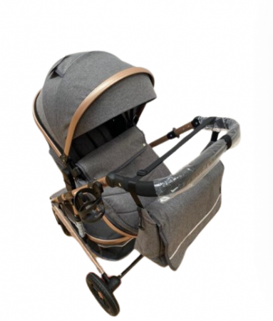 Carucior 2 in 1, Cu suspensii duble, Geanta pentru accesorii, Viziera de vara inclusa, Gri [4]