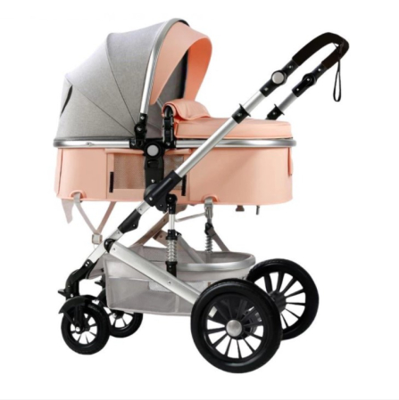 Carucior 2 in 1 - Carucior 2 in 1, Cu suspensii duble, Geanta pentru accesorii, Viziera de vara inclusa, Roz