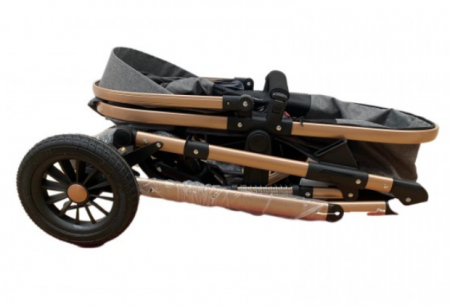 Carucior 2 in 1, Cu suspensii duble, Geanta pentru accesorii, Viziera de vara inclusa, Roz [5]