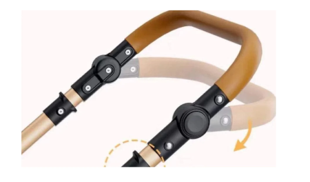 Carucior, 2 in 1, cu suspensii duble si landou reversibil, Element sustinere dublu, Maner reversibil, L-Sun, Bej [6]