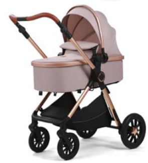 Carucior, 2 in 1, cu suspensii duble si landou reversibil, Element sustinere dublu, Maner reversibil, L-Sun, Bej [2]