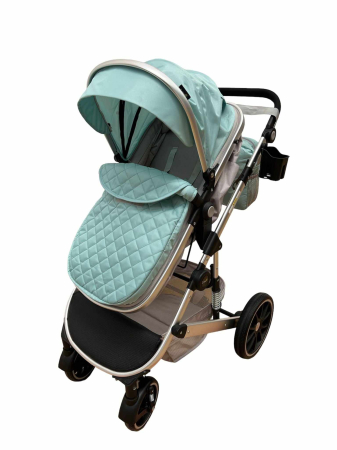 Carucior 2 in 1, dubla suspensie, matlasat, Bubu-Still Sun, 0-36 luni, Vernil [5]