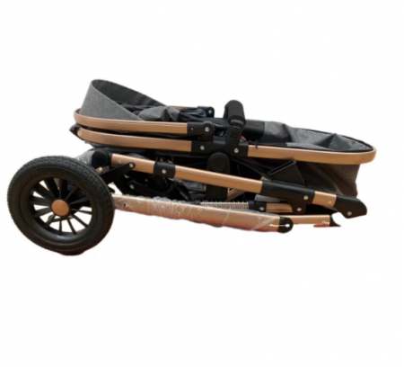 Carucior 2 in 1, Dubla suspensie pe roata si cadru, Geanta inclusa, Plasa de tantari inclusa, Roata cauciuc, Albastru Cosmic [8]