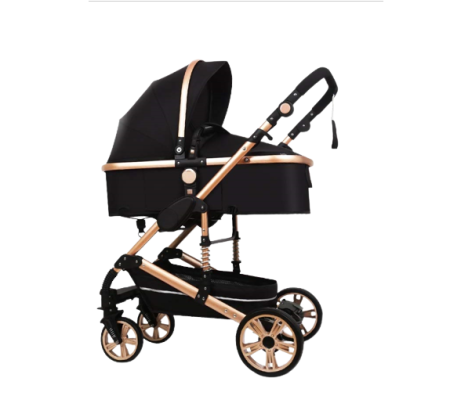 Carucior 2 in 1 - Carucior 2 in 1, landou reversibil, geanta pentru accesorii, multifunctional, negru perlat