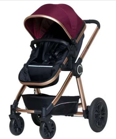 Carucior 2 in 1, Modul sport transformabil din landou, Dubla suspensie pe roata, Grafit/Mov [3]