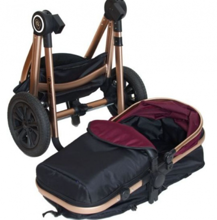 Carucior 2 in 1, Modul sport transformabil din landou, Dubla suspensie pe roata, Grafit/Mov [1]