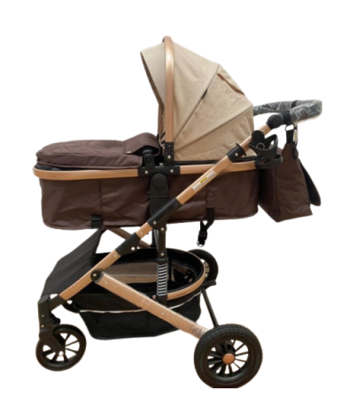 Carucior 2 in 1 - Carucior 2 in 1,Modul sport transformabil din landou,Plasa de insecte si geanta de scutece,Dubla suspensie pe roata,bej maro