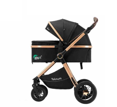 Carucior 2 in 1, Teknum, Modul sport transformabil din landou, Plasa de insecte, saltea si geanta de scutece, Manusi de protectie, Negru [4]