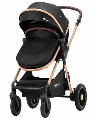 Carucior 2 in 1, Teknum, Modul sport transformabil din landou, Plasa de insecte, saltea si geanta de scutece, Manusi de protectie, Negru [3]