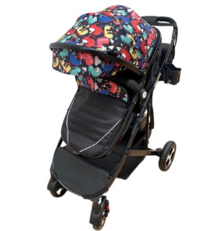 Carucior 2 in 1,Modul sport transformabil din landou,Plasa de insecte si geanta de scutece,roata cauciuc,Dubla suspensie pe roata,multicolor [2]