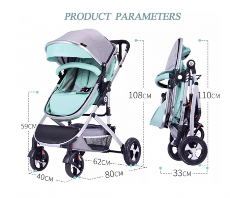 Carucior 2 in 1,Modul sport transformabil din landou,Plasa de insecte si geanta de scutece,VERNIL 1 [1]