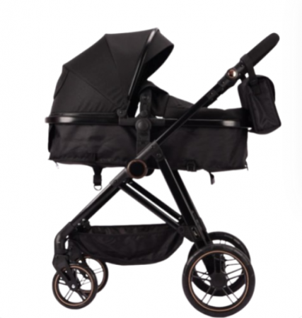 Carucior 2 in 1 - Carucior 2 in 1, Landou reversibil, 0-36 luni, roti off-road, Geanta pentru scutece, Pliere ultracompacta, Negru