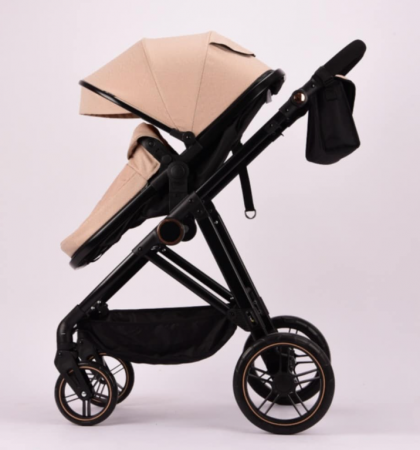 Carucior 2 in 1, Landou reversibil, 0-36 luni, roti off-road, Geanta pentru scutece, Pliere ultracompacta, Bej [5]