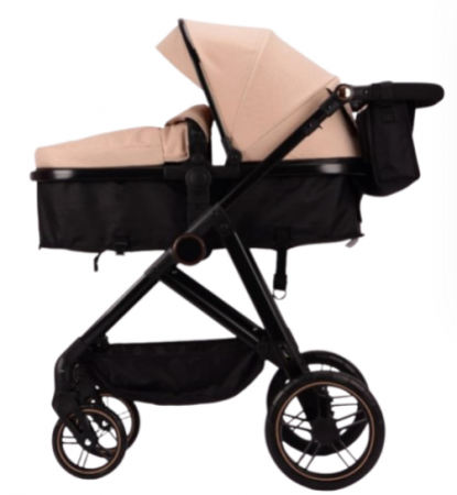 Carucior 2 in 1 - Carucior 2 in 1, Landou reversibil, 0-36 luni, roti off-road, Geanta pentru scutece, Pliere ultracompacta, Bej