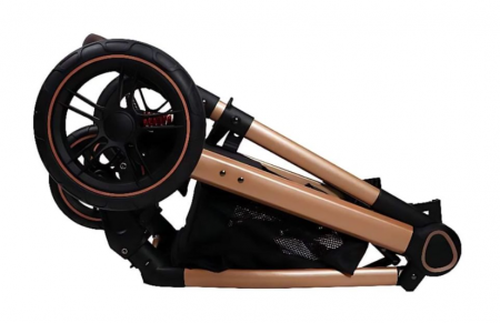 Carucior 2 in 1,Suspensie dubla pe roata ,Geanta inclusa, strangere compacta, Bubu-Still, Bleumarin [6]