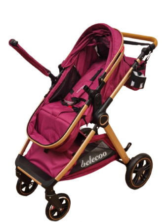 Carucior 2 in 1, Suspensie dubla pe roata, Geanta inclusa, strangere compacta, Bubu-Still, mov [5]