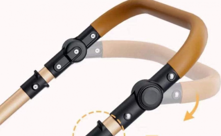 Carucior 2 in 1, Suspensie dubla pe roata, Geanta inclusa, strangere compacta, Bubu-Still, negru [11]